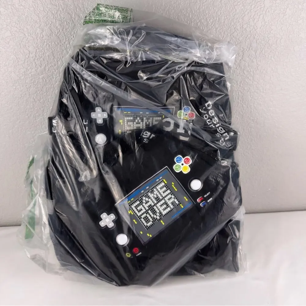 Black Game Over Gamer Kids Backpack and Lunch Bag Set